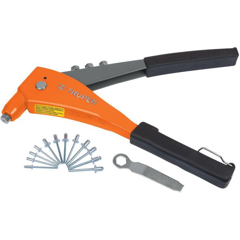TRUPER - Remachadora Profesional De 10" Con Remaches Y 4 Boquillas Truper