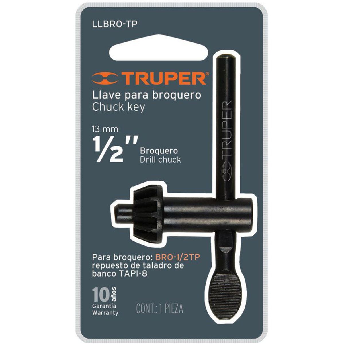 TRUPER - Llave para mandril de taladro de banco tapi-8 truper