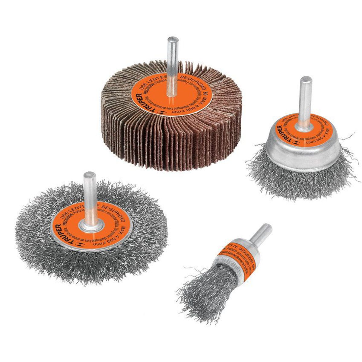 TRUPER - Juego De 4 Gratas Para Metal Y Madera, Zanco De 1/4" Truper