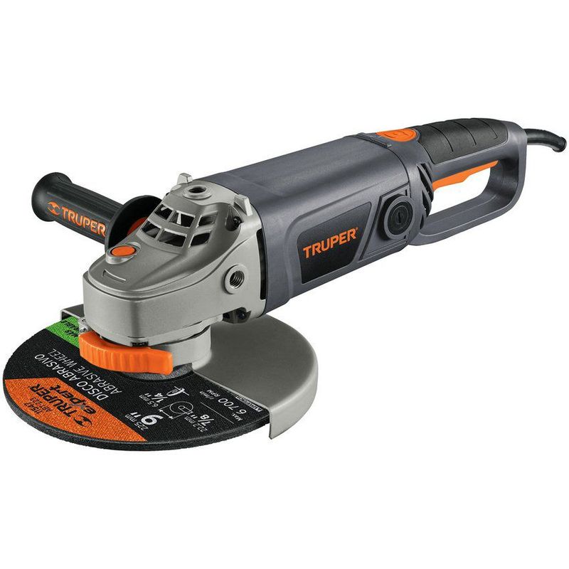 TRUPER - Pulidora Angular De 9" Industrial, 2.100 W, 6.200 Rpm Truper