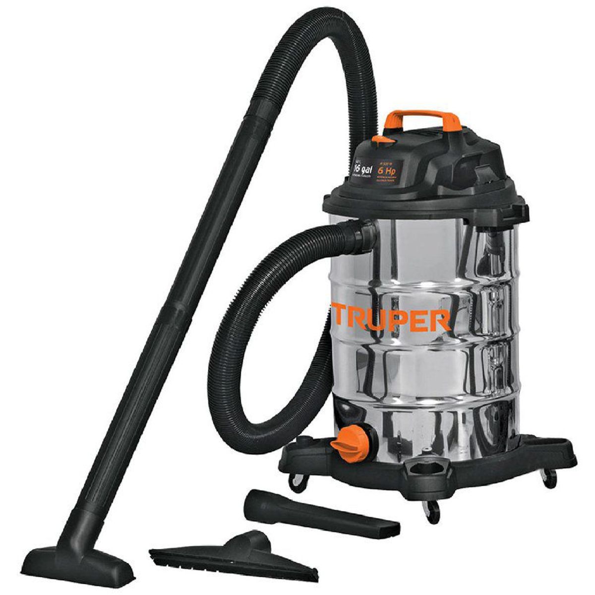 TRUPER - Aspiradora Industrial De 16 Galones En Acero Inoxidable Truper