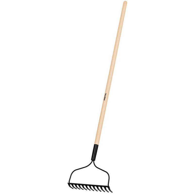 PRETUL - Rastrillo Jardinero Metálico Con Mango, Cabeza De 30 Cm Pretul