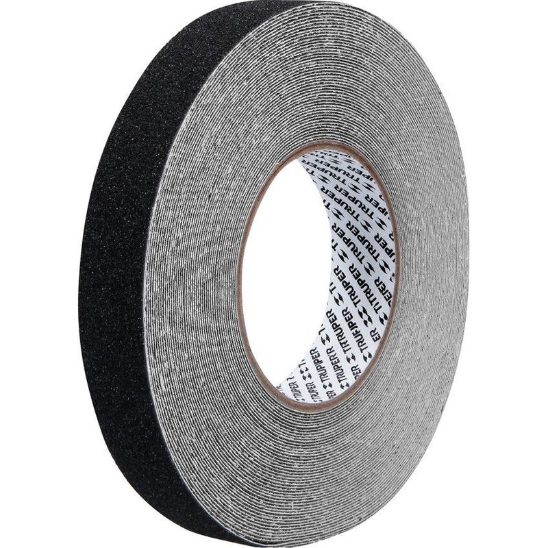 TRUPER - Cinta Antideslizante Negra De 18 M X 25 Mm Con Adhesivo Truper