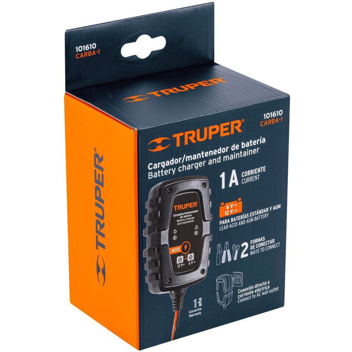 TRUPER - Mini Cargador De Baterías De 6 V Y 12 V, Directa A Eléctrica Truper