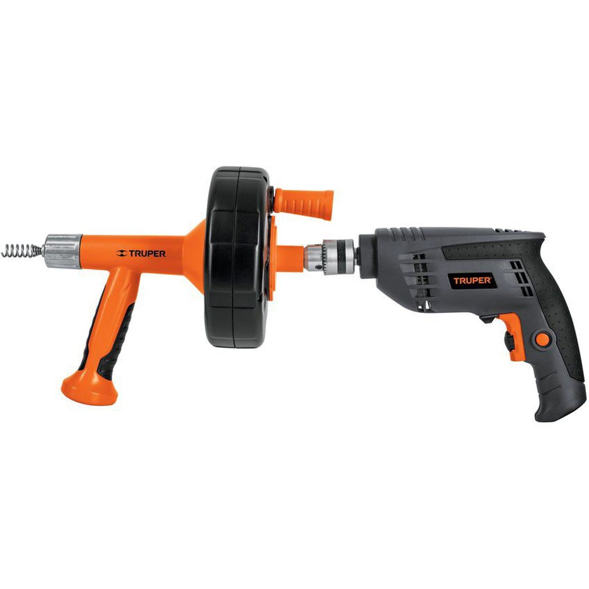 TRUPER - Sonda Destapacaños De 7.6 Metros, Uso Manual Y Con Taladro Truper