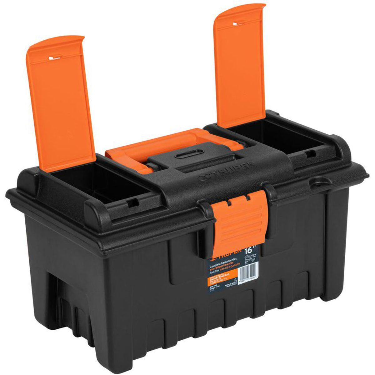 TRUPER - Caja De Herramientas De 23 Cm Con Charola Y Compartimientos Truper