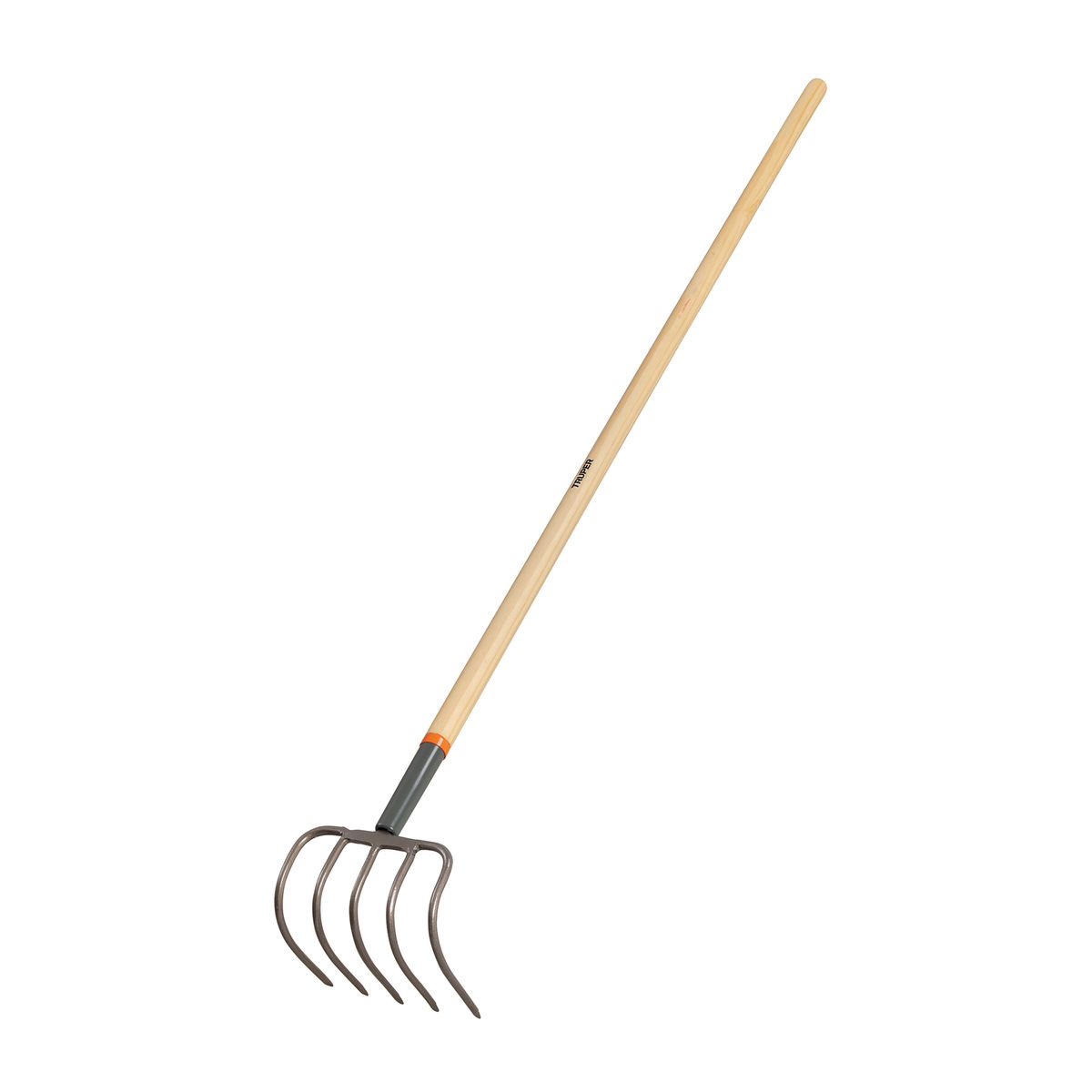TRUPER - Cultivador O Bieldo De 5 Dientes Jardinero Mango Madera 60" Truper