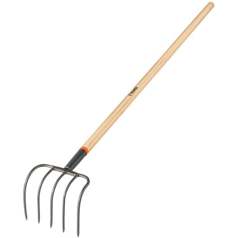 TRUPER - Cultivador O Bieldo De 5 Dientes Jardinero Mango Madera 60" Truper