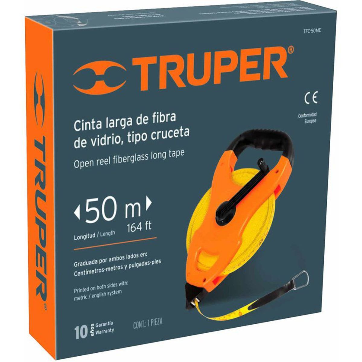 TRUPER - Cinta Métrica O Decámetro De 50 Metros En Fibra De Vidrio Truper