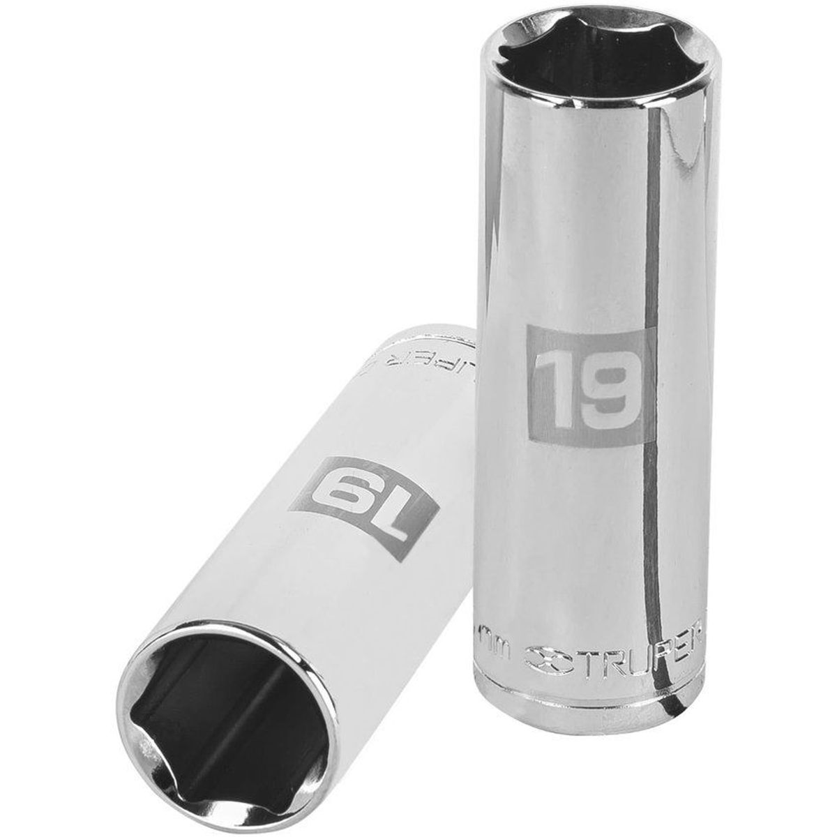TRUPER - Copa Estándar Larga 19 Mm De 6 Puntas, Cuadrante De 1/2" Truper