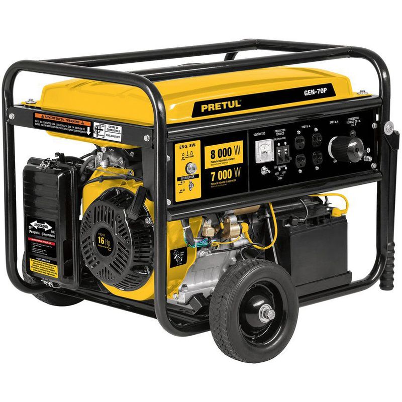 PRETUL - Generador Eléctrico A Gasolina Portátil 16 Hp, 120 V - 240 V Pretul