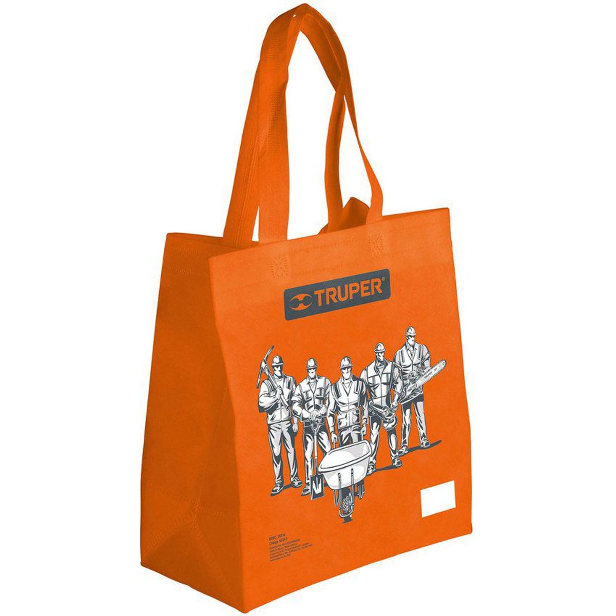 TRUPER - Bolsa Ecológica De Tela 34 Cm X 30 Cm, 30 Kg Naranja Truper