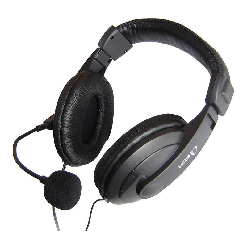 OMEGA - Audífonos Con Micrófono Omega · Cuero En Diadema Y Orejeras