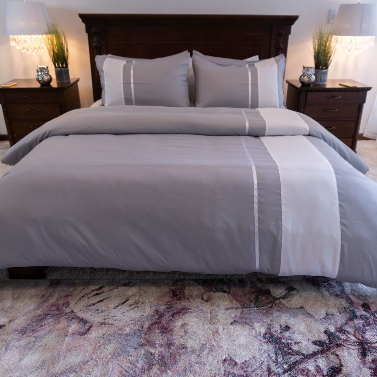 AMARE HOME - Set Duvet Cover Gris - Colección Speranza Doble