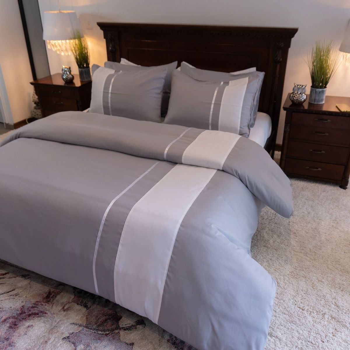 AMARE HOME - Set Duvet Cover Gris - Colección Speranza Doble