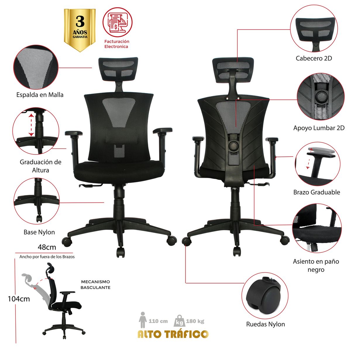 MUEBLESYA - Silla de Escritorio y Oficina Jamundí Shanghai Confort Operativo