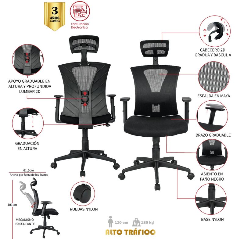 MUEBLESYA - Silla de Oficina Jamundi