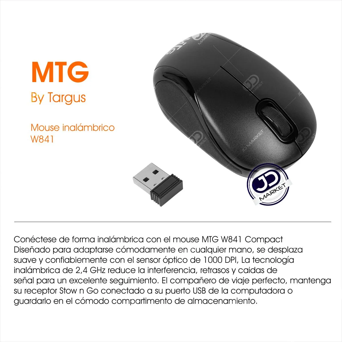 TARGUS - Mouse Inalámbrico Ambidiestro 1000dpi Mtg By Targus W841
