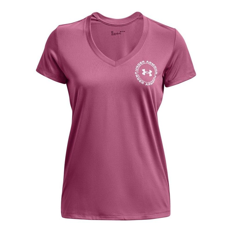 UNDER ARMOUR - Camiseta Under Armour Tech Solid Lc Crest Mujer-Rosa_.