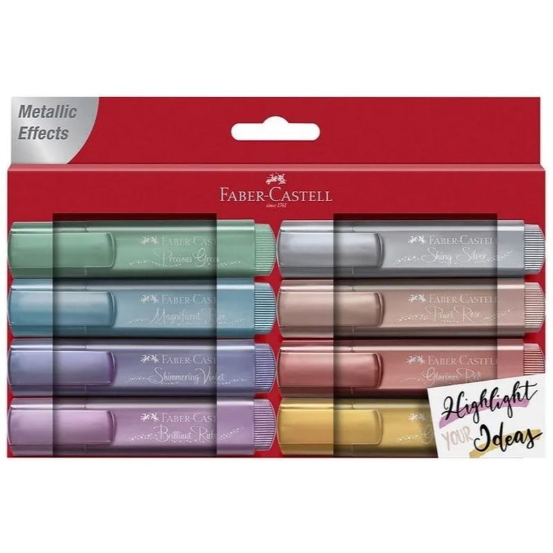 FABER CASTELL - Resaltador Suplerfluor  METALLIC X 8 FABER CASTELL
