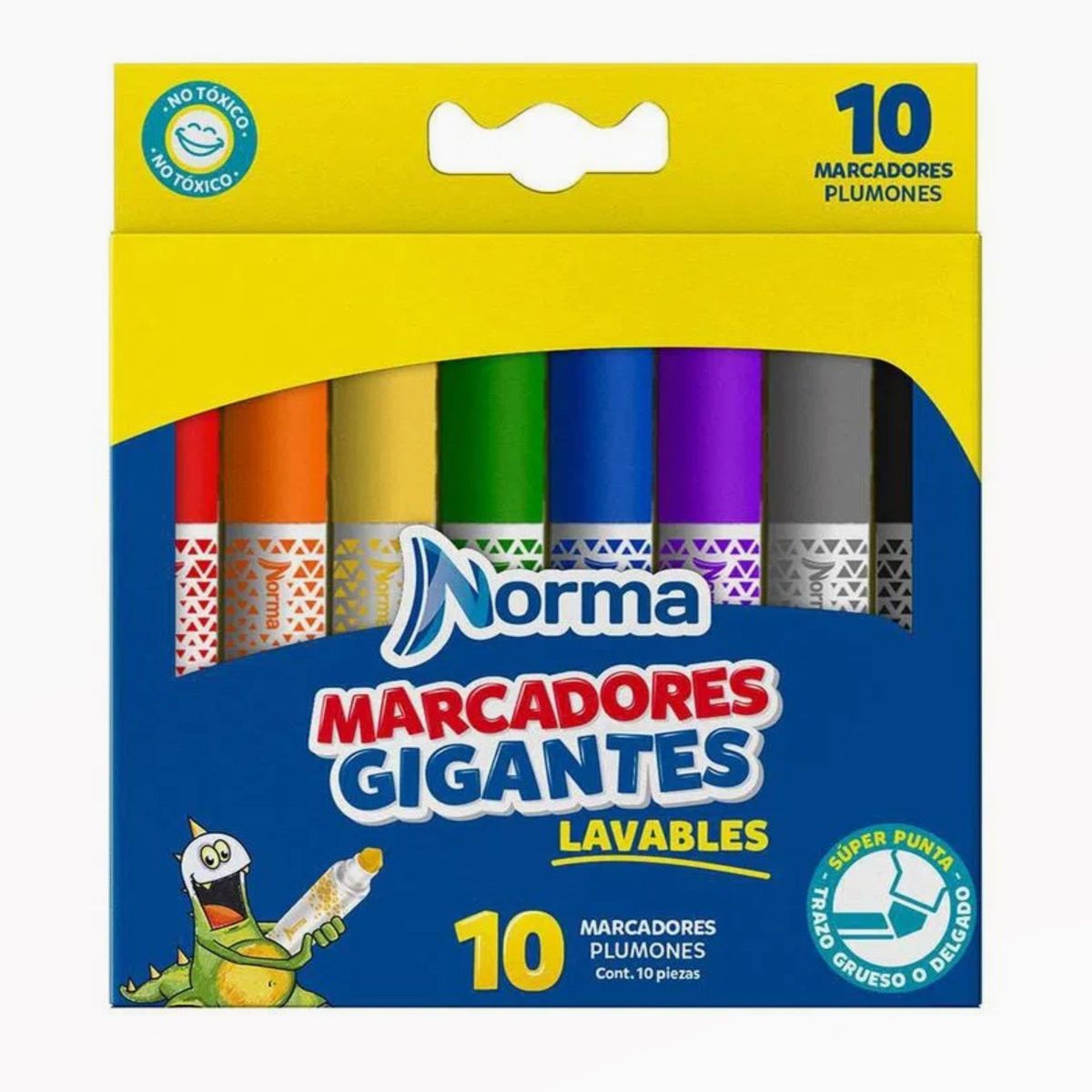 EDITORIAL NORMA - Marcadores Plumones Lavables Gigantes X 10uds Norma