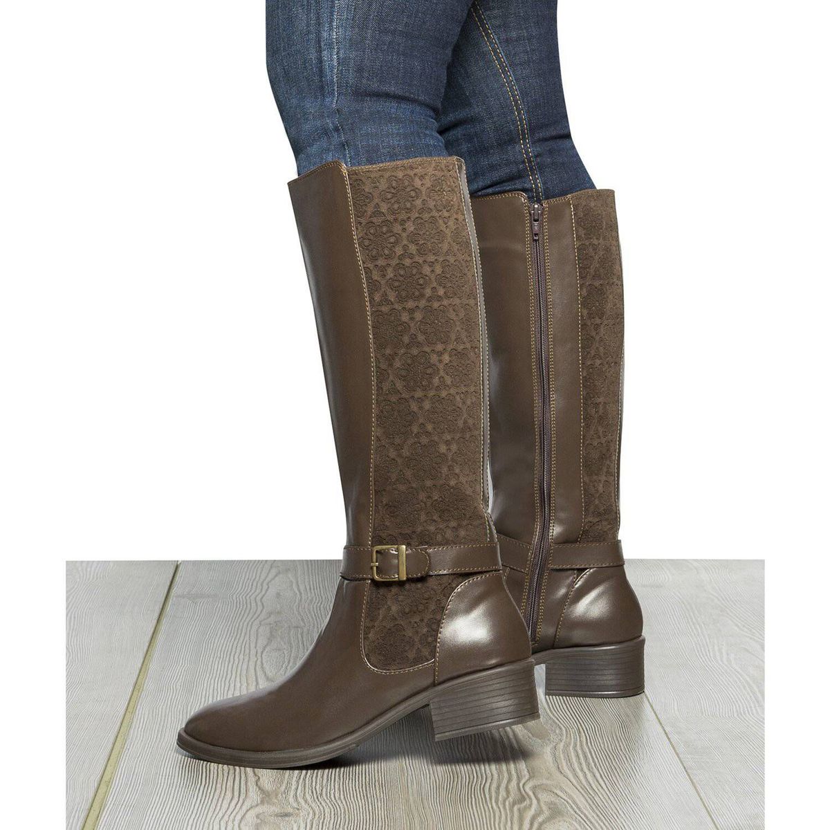 VIOLA - Bota  mujer viola  tacon medio indival  café