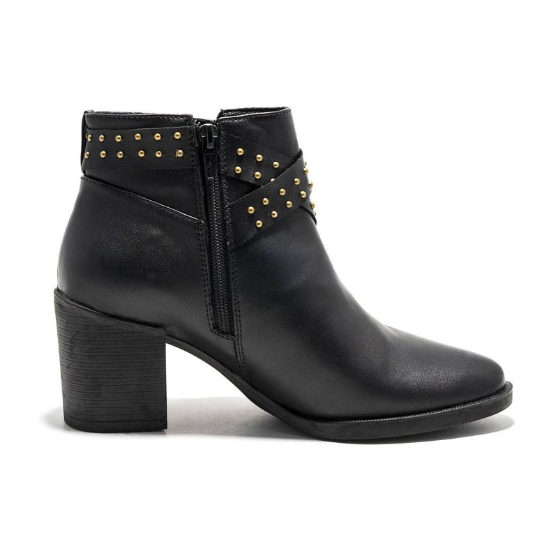 VIOLA - Botin  para mujer viola tacon medio naval negro