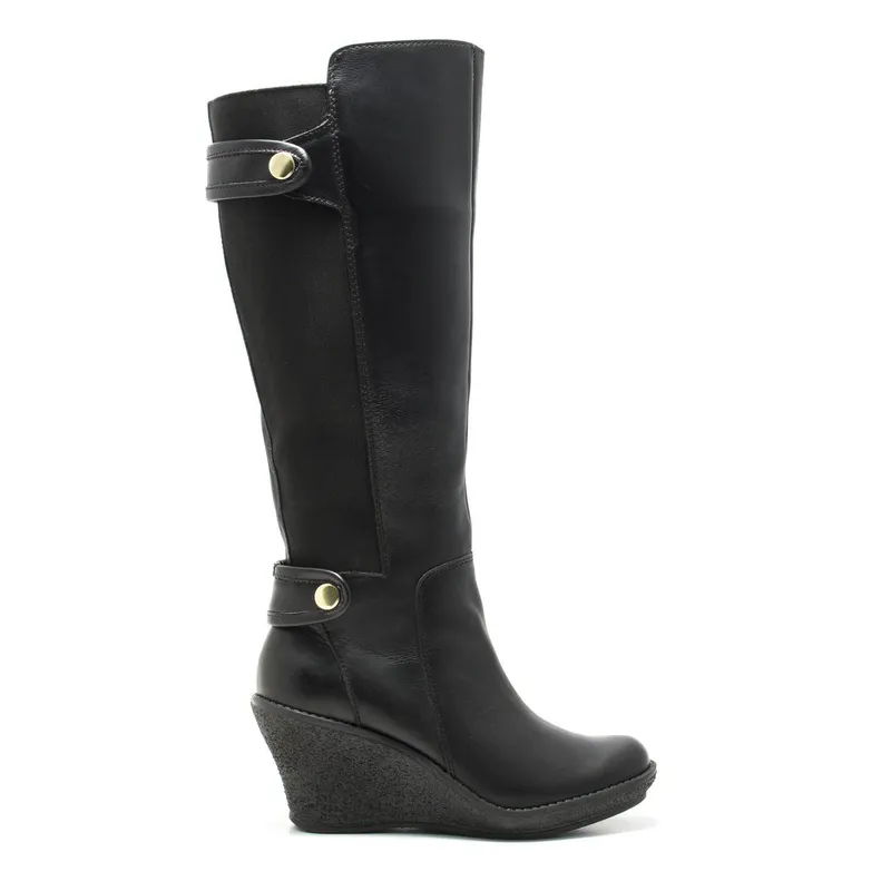 VIOLA - Bota para mujer viola caña media nina negro