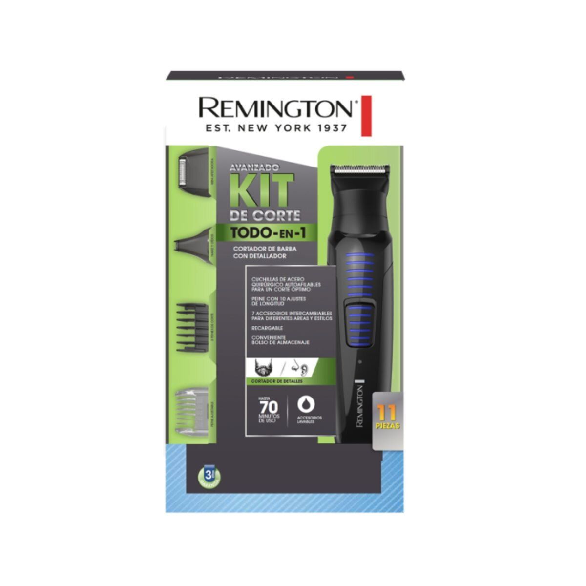 REMINGTON - Kit de Corte Todo en 1 de Remington Recargable Negro PG6125F