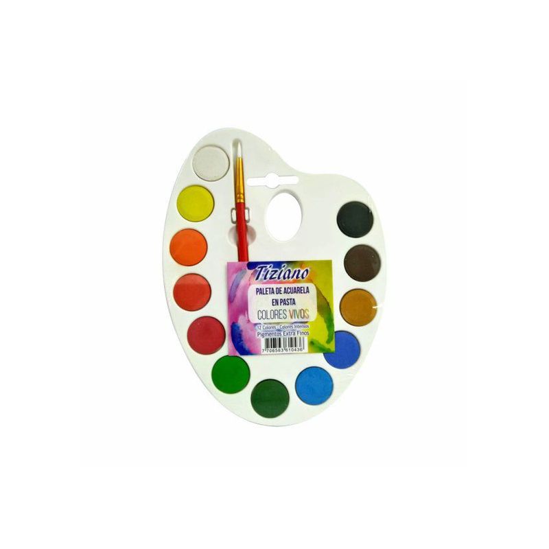 TIZIANO - Paleta de acuarela tiziano en pasta  12 colores