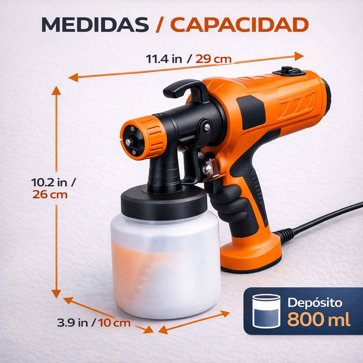 PAINT ZOOM - Pistola Eléctrica Para Pintar Paint Zoom Elite 800ml Pulverizador Alta Presión 400W Hogar y Profesional