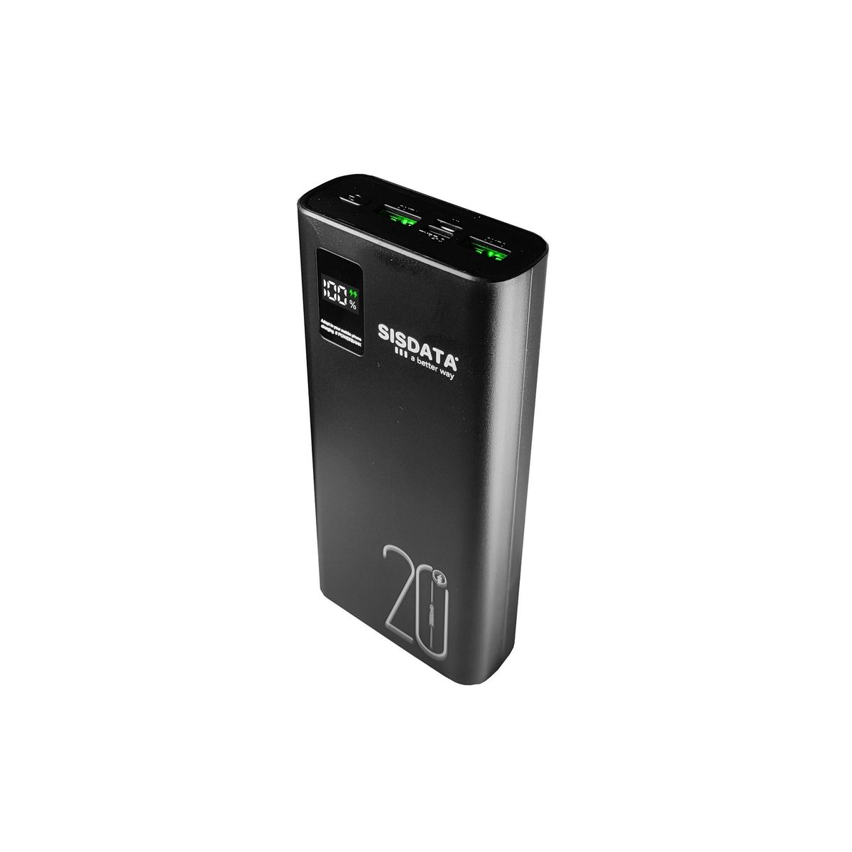 SISDATA - Power Bank Batería Portátil Carga Rápida 20k Usb C Usb 3.1 + Obsequio