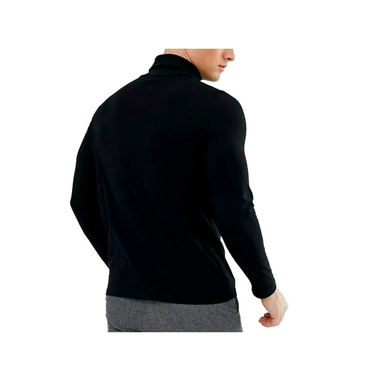 SYK - Buzo Cuello Tortuga Para Hombre Negro.