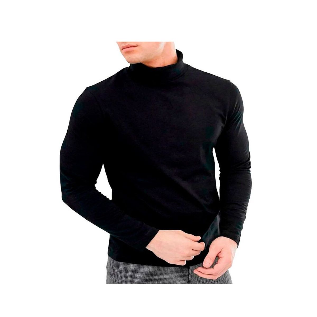 SYK - Buzo Saco Cuello Tortuga Para Hombre Negro.