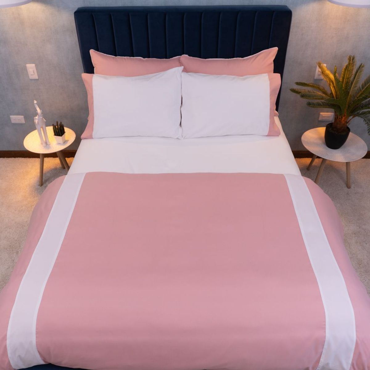 AMARE HOME - Set Duvet Cover Pink - Colección Joy Semidoble.