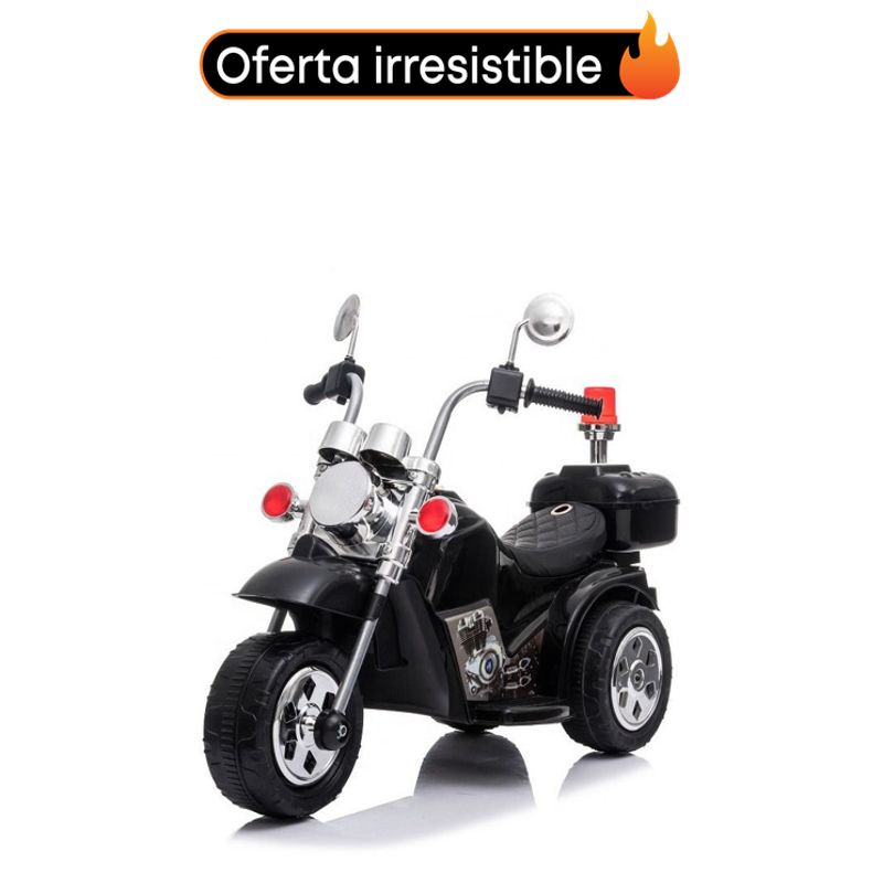 ROADMASTER - Moto Eléctrica Triciclo Trimoto Tipo Harley Chopper  NEGRA_.
