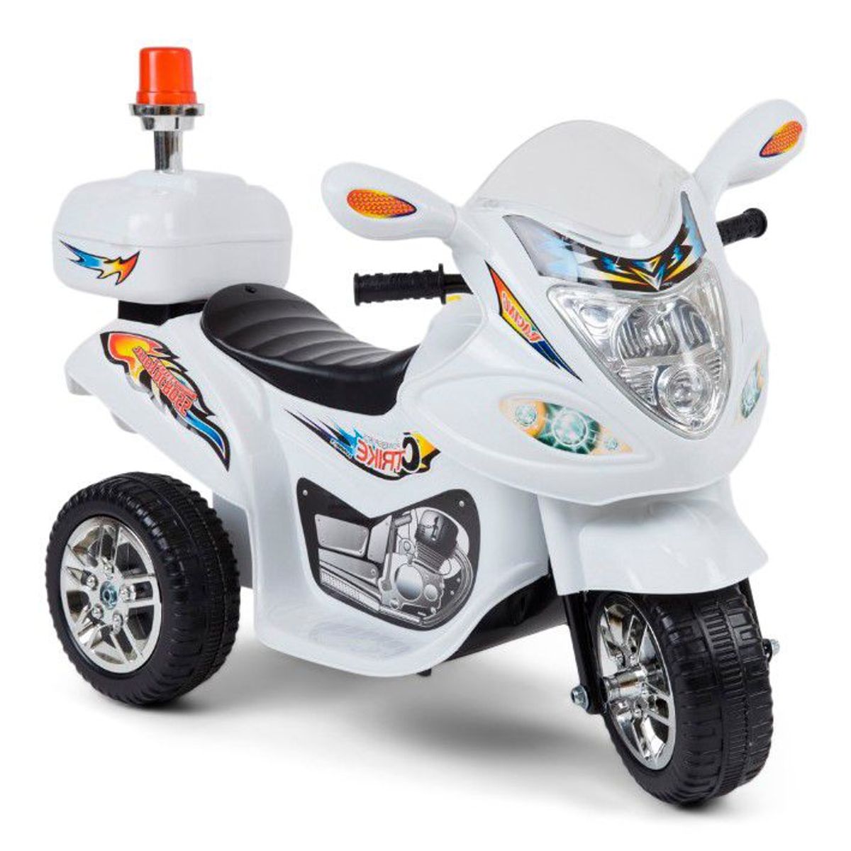 ROADMASTER - Trimoto Electrica Montable 1-5 Años Luces Musica Blanca