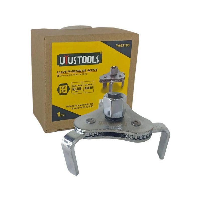 UYUSTOOLS - Llave de filtro de aceite ajustable de 3 patas uyustools