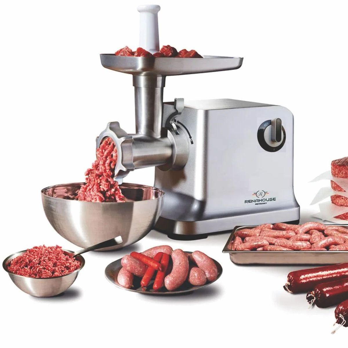 RENAHOUSE - Molino Eléctrico Picador De Carne Metálico 3000w Renahouse