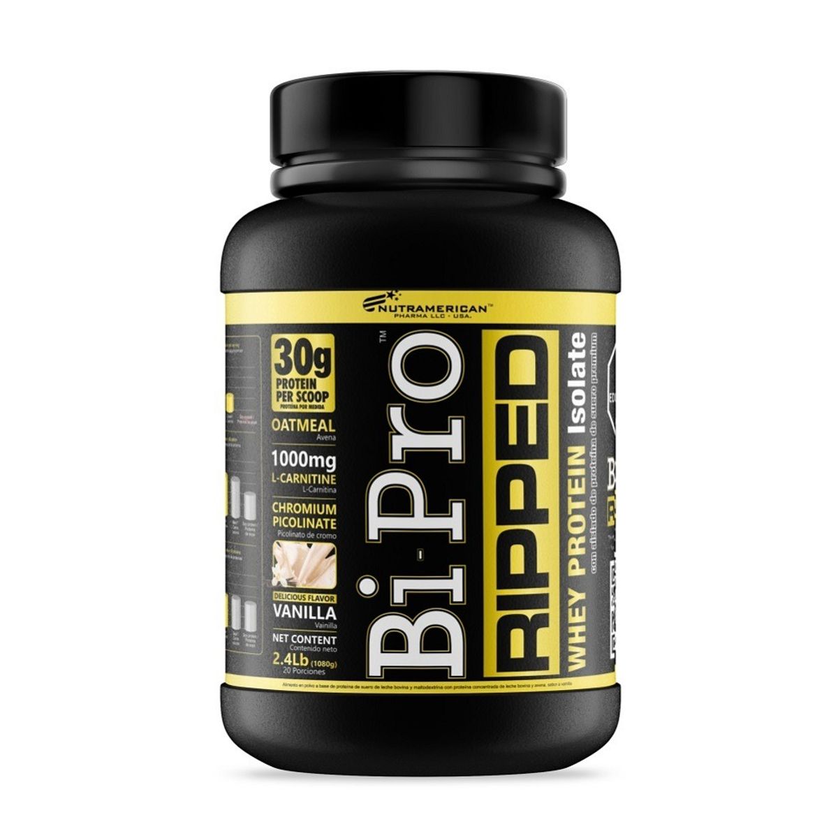 MEGAPLEX - Proteina Con L-carnitina BIPRO RIPPED Vainilla 2.4 lb 1080 g