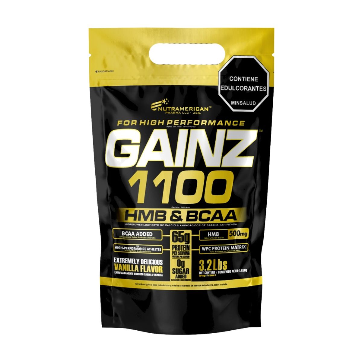MEGAPLEX - Proteina Hipercalorica Con HMB GAINZ Vainilla 3.2 lb 1452 g