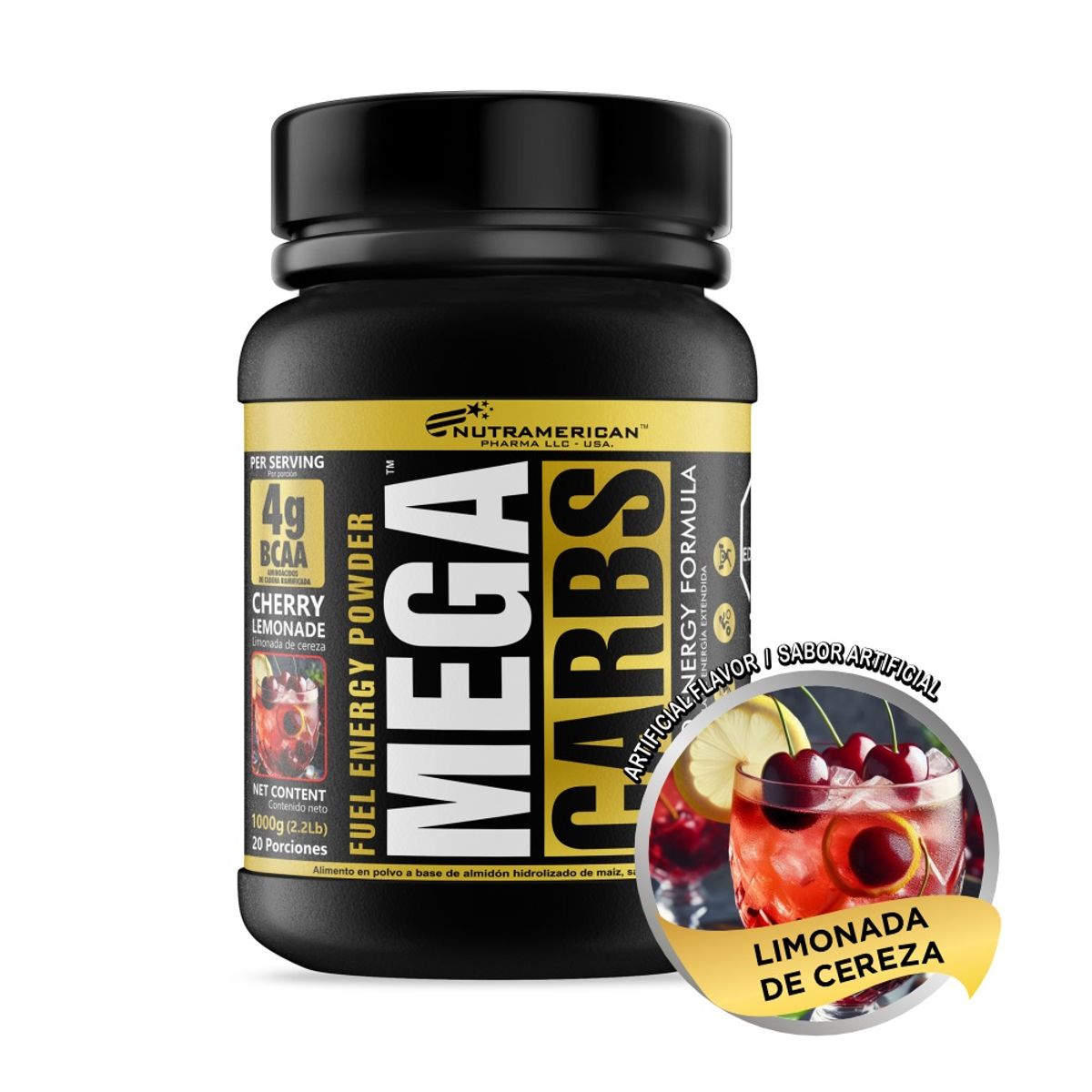 MEGAPLEX - Hidratante MEGA CARBS Limonada de Coco 2.2 lb 1000 g