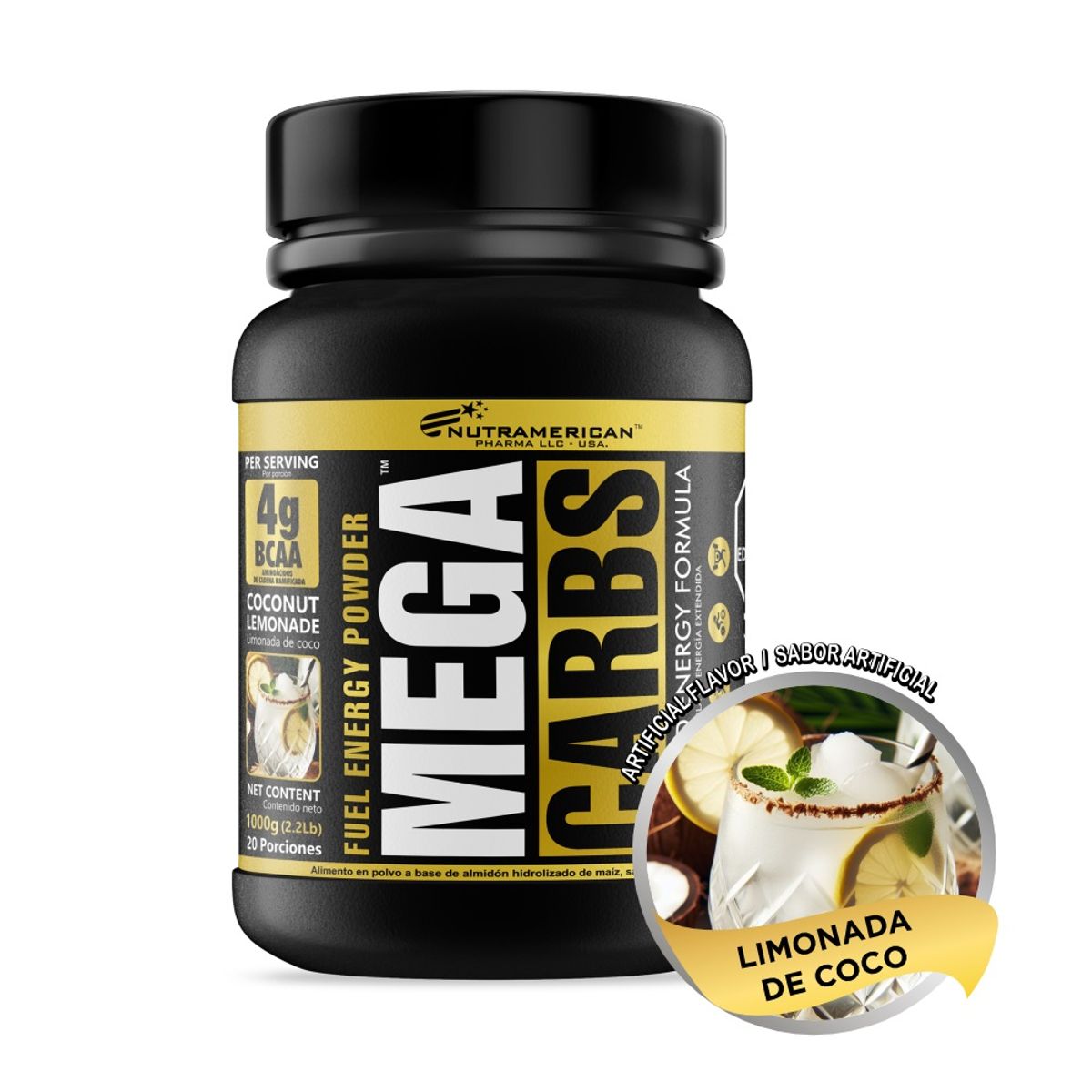 MEGAPLEX - Hidratante MEGA CARBS Limon Cereza 2.2 lb 1000 g