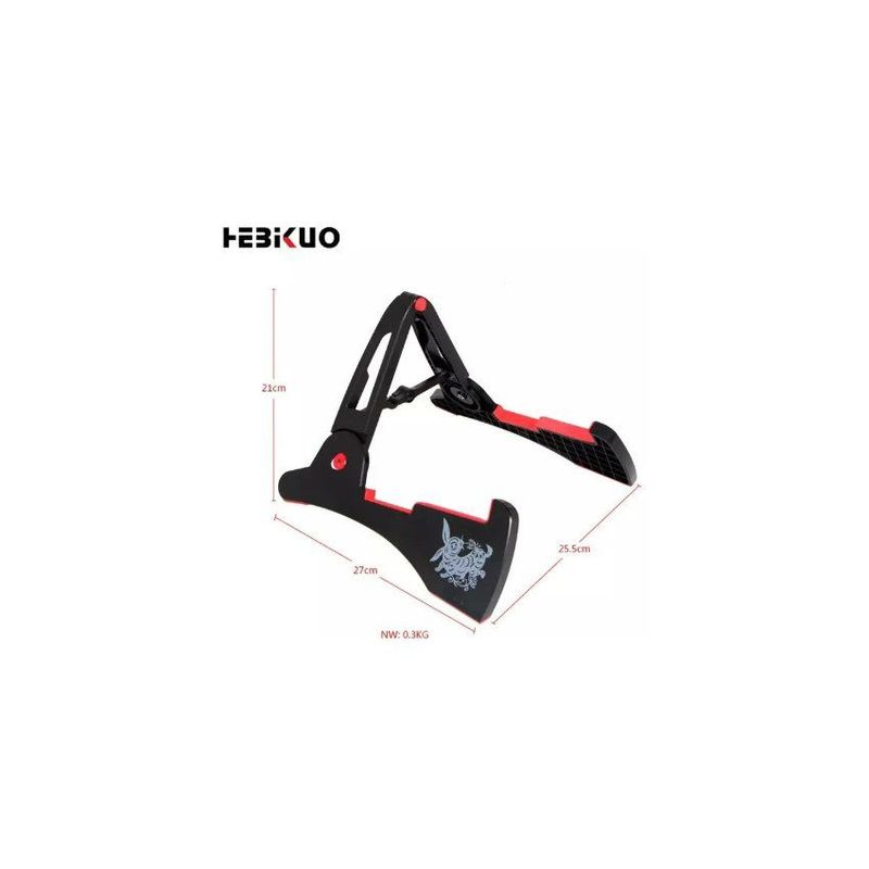 GENERICO - Base soporte para guitarra/bajo plegable de piso (roja).