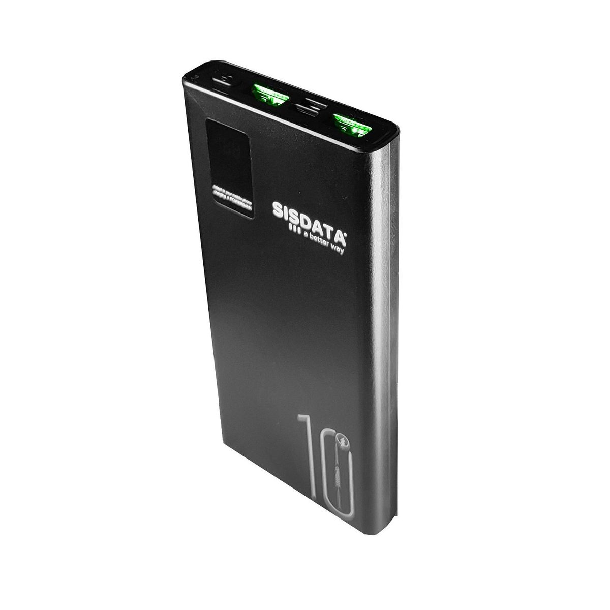 SISDATA - Power Bank Batería Portátil Carga Rápida Doble Usb Tipo C PowerD 10K