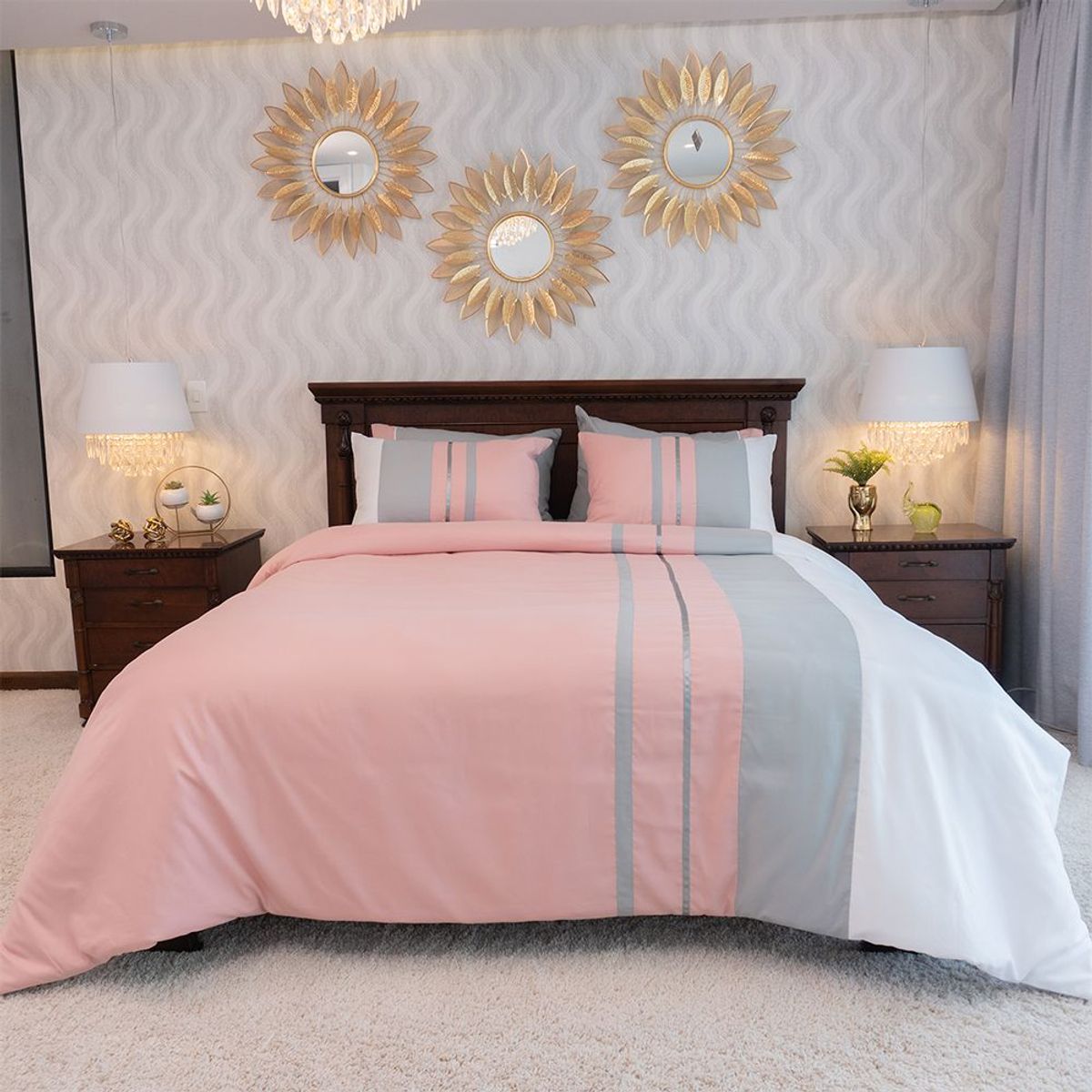 AMARE HOME - Duvet Cover Rose - Colección Ilusión 6 Piezas Semidoble