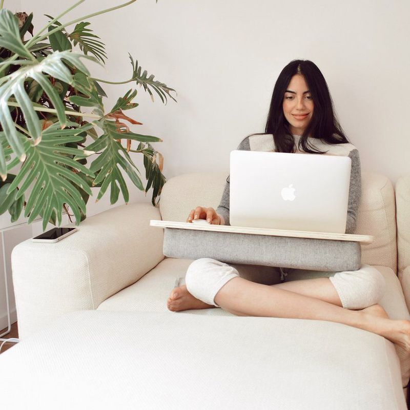 BANZAY - Soporte Ventilacion con Almohadillas para Computador Portatil - Madera