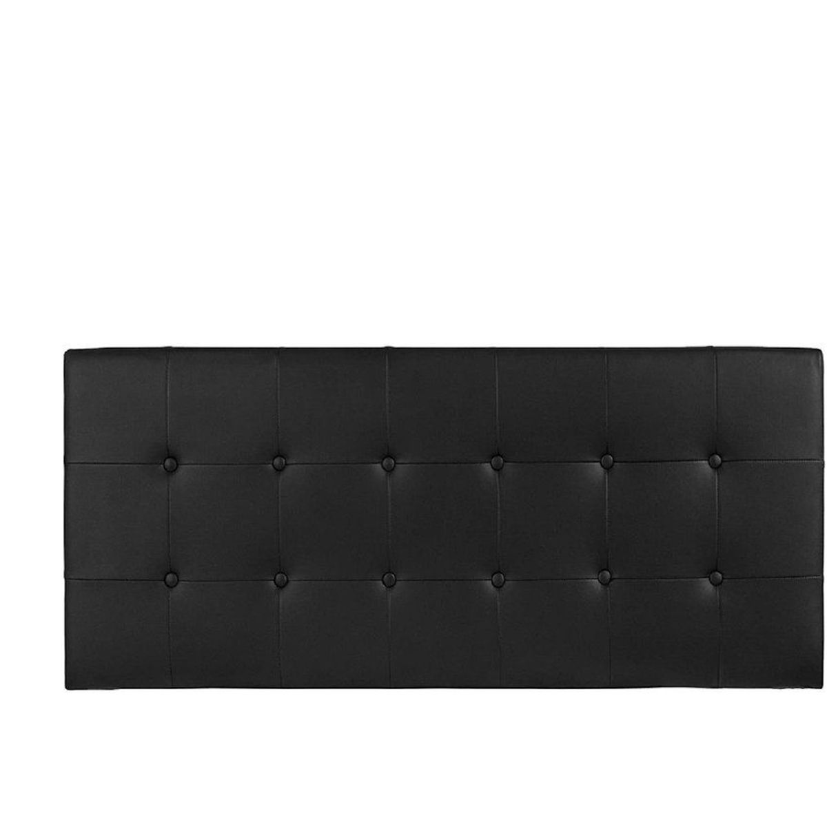 BANZAY - Cabecero Cama Doble Cuadros Ecocuero - Negro