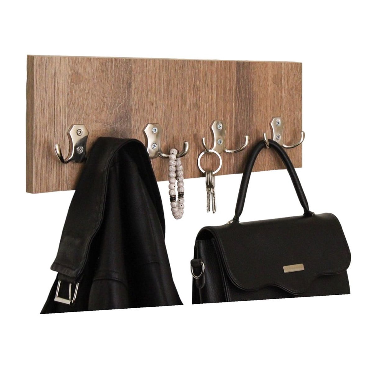 BANZAY - Perchero de pared 4 ganchos Dobles - Amareto