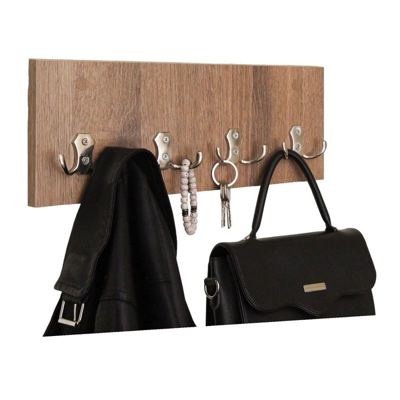BANZAY - Perchero de pared 4 ganchos Dobles - Amareto